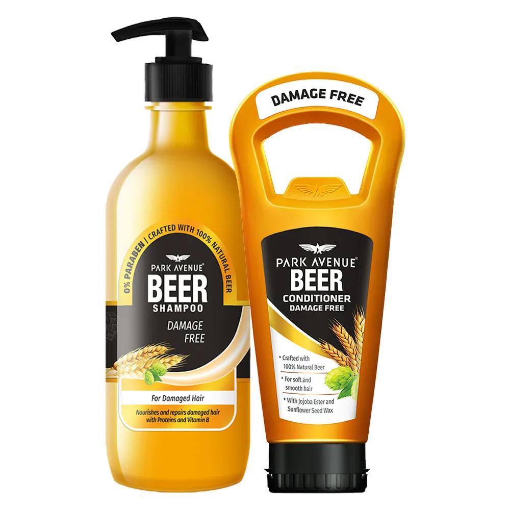 Park Avenue Damage Free Hair Beer Shampoo & Conditioner Combo