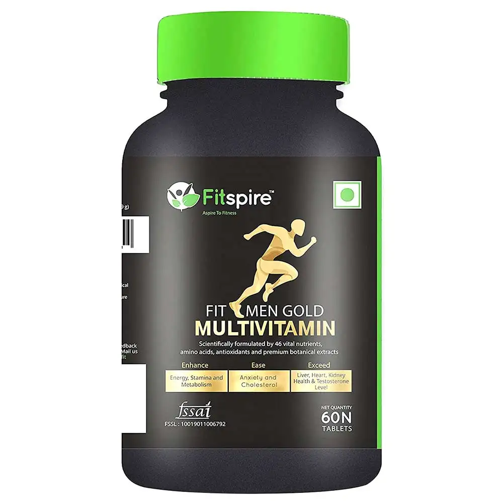 Fitspire Fit Men Gold Multivitamin,  60 tablet(s)  Unflavoured