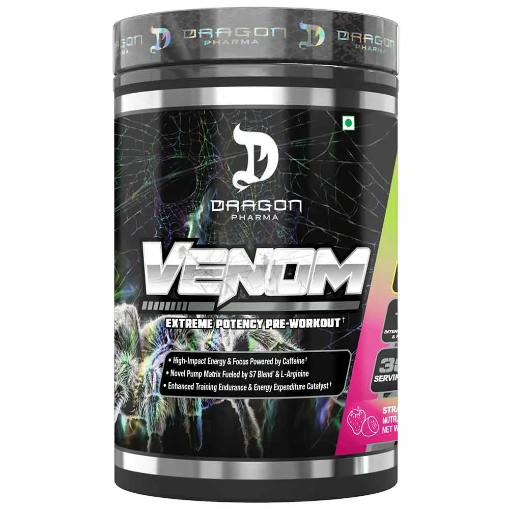 Dragon Pharma Venom Extreme Potency Pre-Workout,  1.1 lb  Strawberry Kiwi