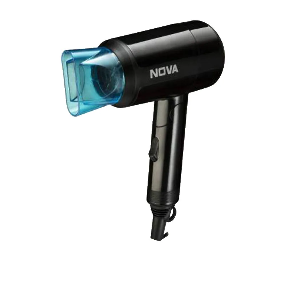 Nova NHP 8105 1200 Watts Hot & Cold Foldable Hair Dryer for Women (Black)