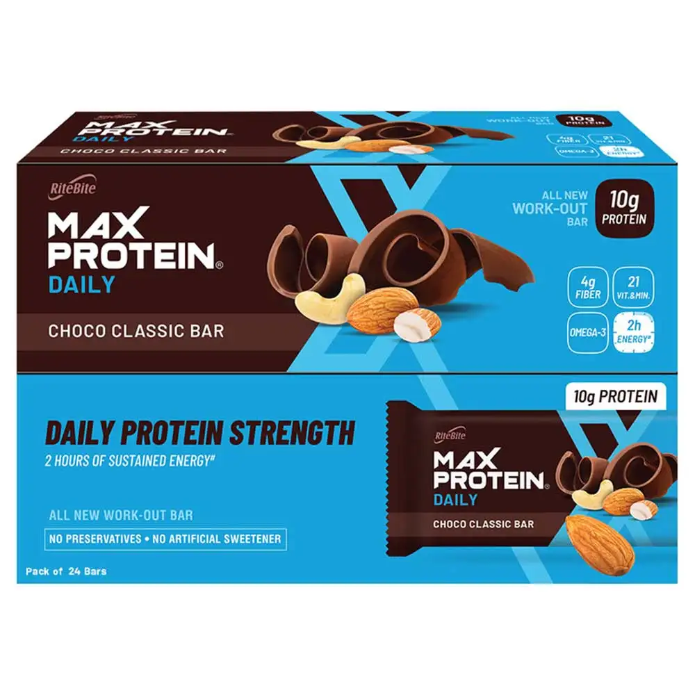 RiteBite Max Protein Daily Bar (10g Protein),  24 bar(s)  Choco Almond