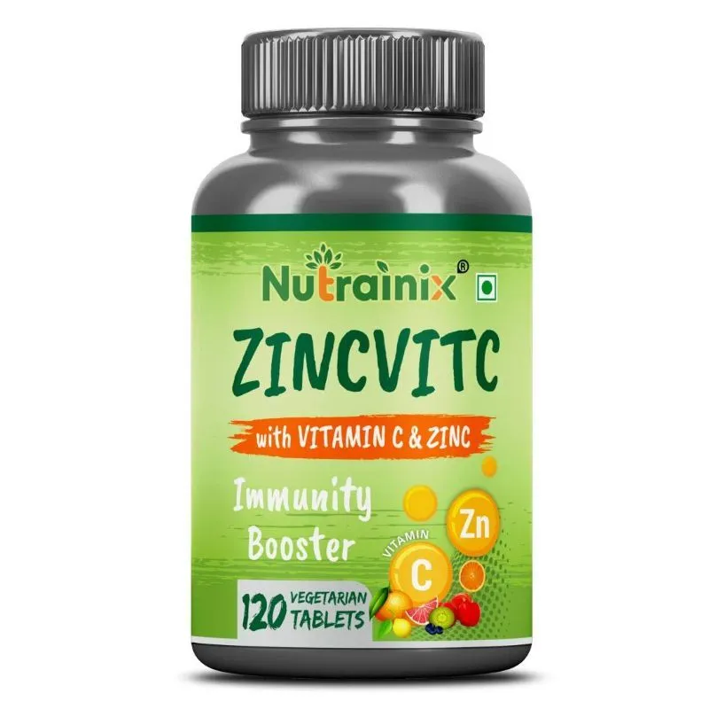 Nutrainix Zincvitc Supplement With Vitamin C & Alfalfa Powder Veg Tablets