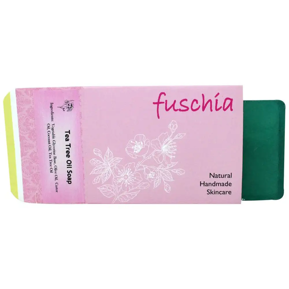 Fuschia Tea Tree Oil  Natural Handmade Herbal Soap,  100 g  for All Skin Types