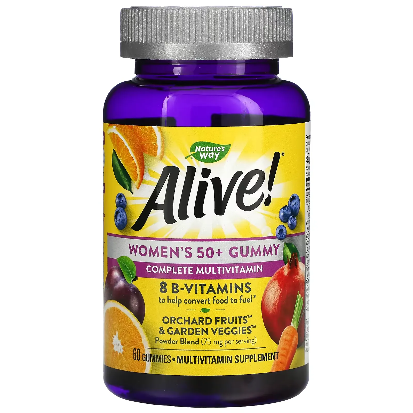 Alive! Women's 50+ Gummy Complete Multivitamin, Mixed Berry, 60 Gummies