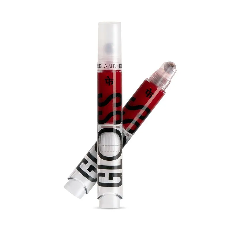 FAE Beauty Cherry Red High Shine Lip Gloss With Clickable Roller Ball Pen