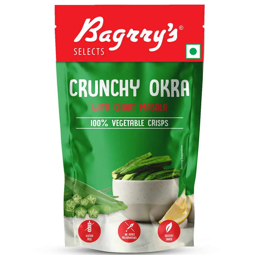 Bagrrys Crunchy Okra Crips,  Unflavoured  45 g