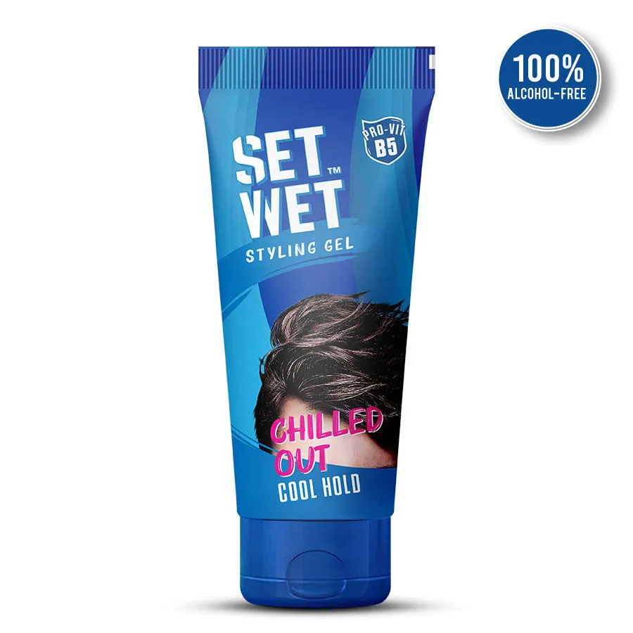 Set Wet Hair Gel for Men Cool Hold | Medium Hold High Shine | No Alcohol No Sulphate