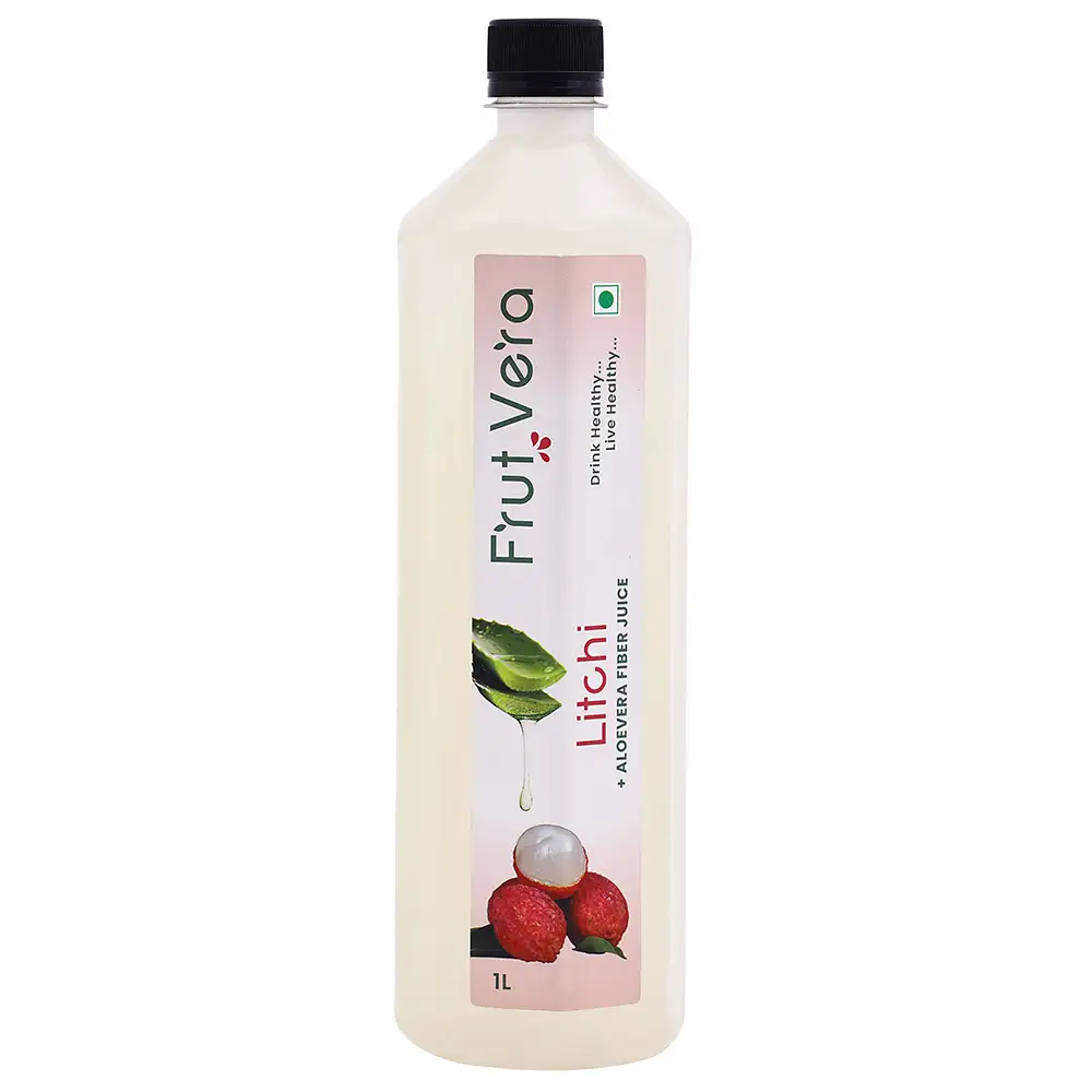 FrutVera Litchi + Aloevera Fiber Juice,  Unflavoured  1 L