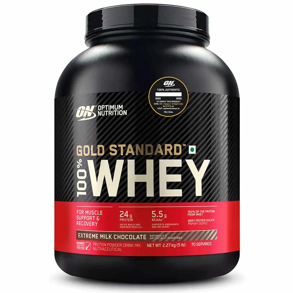 ON (Optimum Nutrition) Gold Standard 100% Whey Protein,  5 lb  Extreme Milk Chocolate