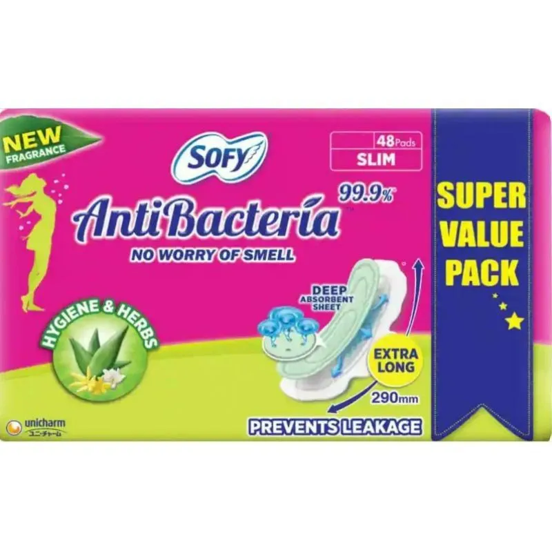 Sofy Anti-Bacteria Extra Long Sanitary Pads - Pack of 48