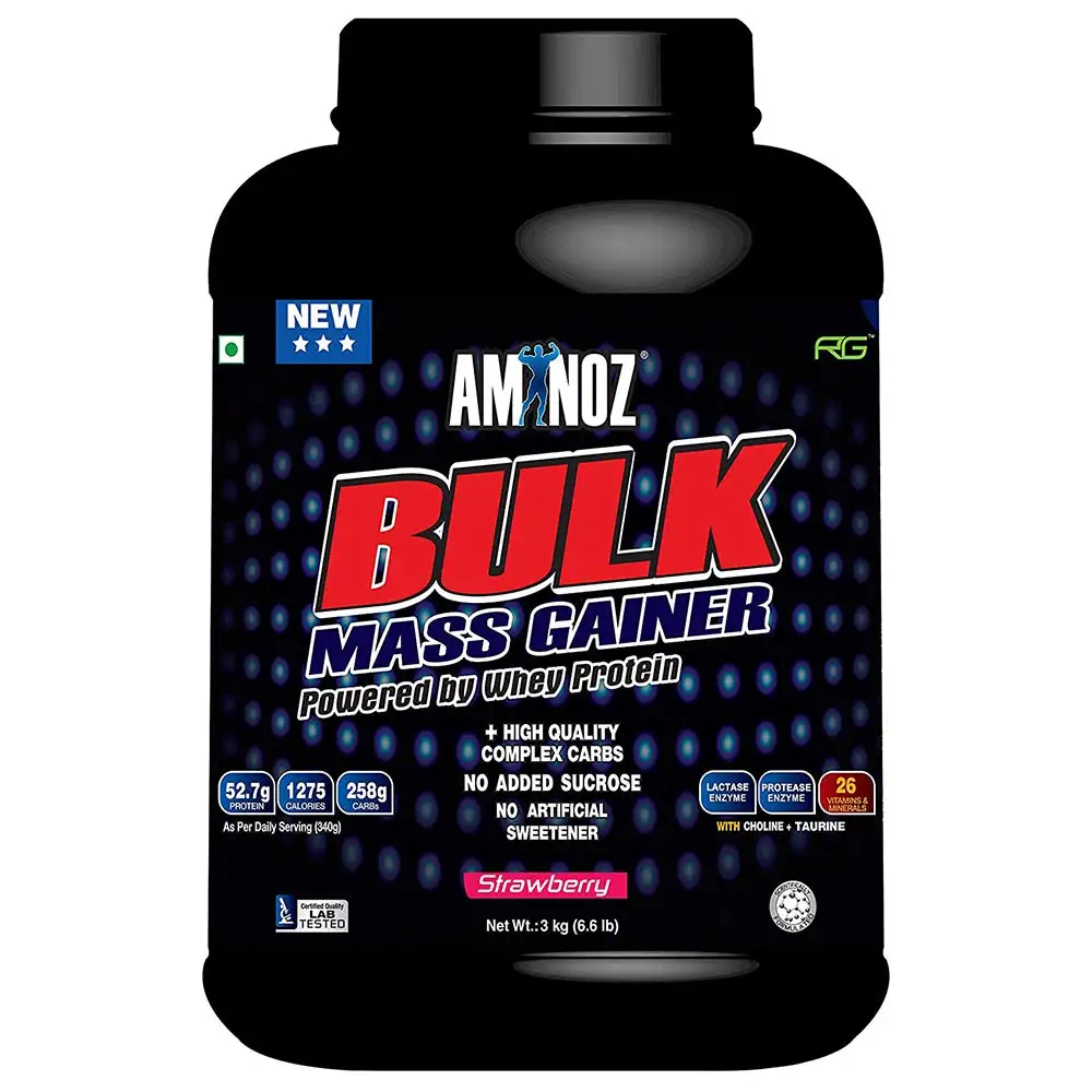 Aminoz Bulk Mass Gainer,  6.6 lb  Strawberry