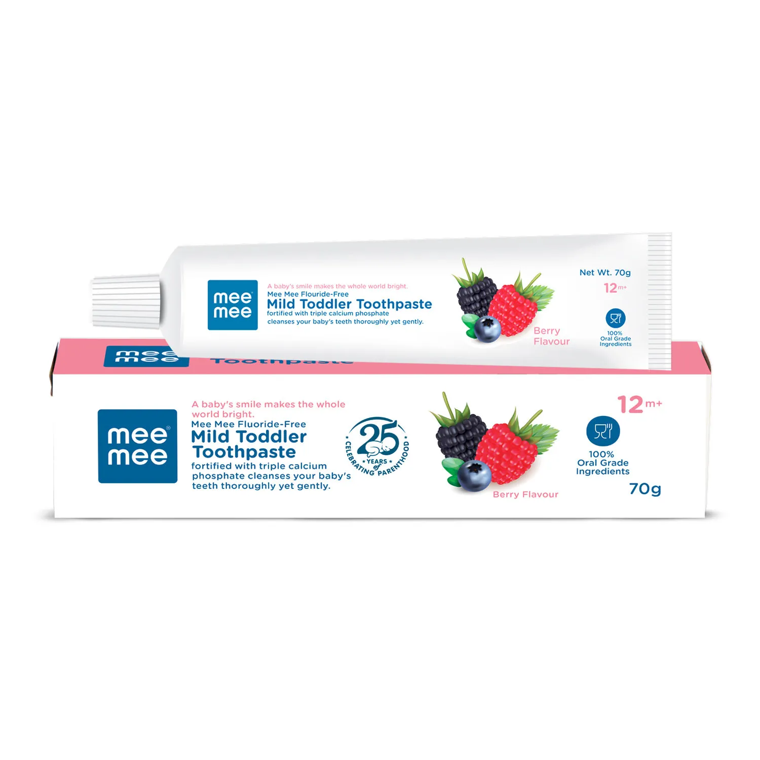 Mee Mee Sugar Free Berry Flavor Fluoride-Free Baby Toothpaste For Kids