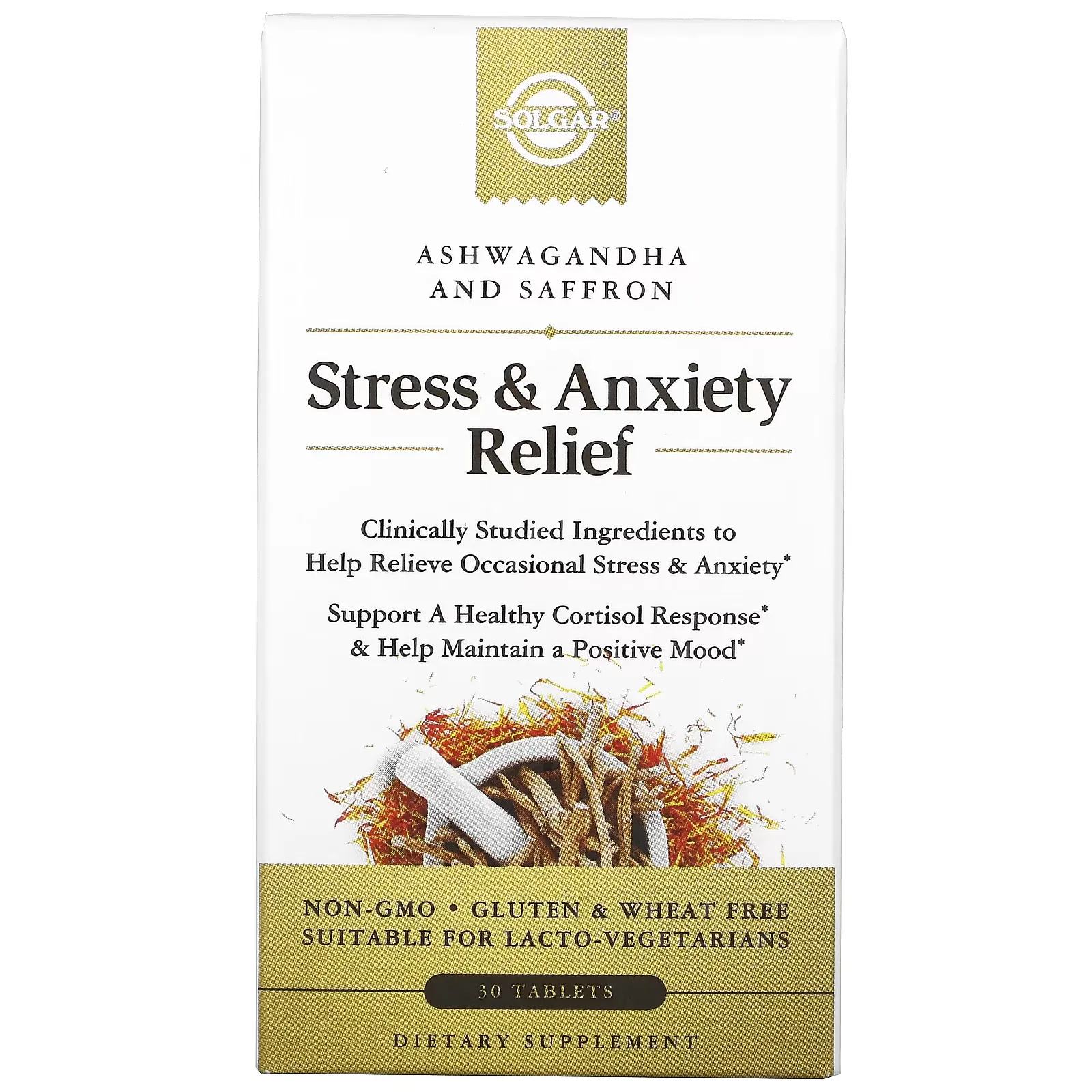 Stress & Anxiety Relief, Ashwagandha and Saffron, 30 Tablets