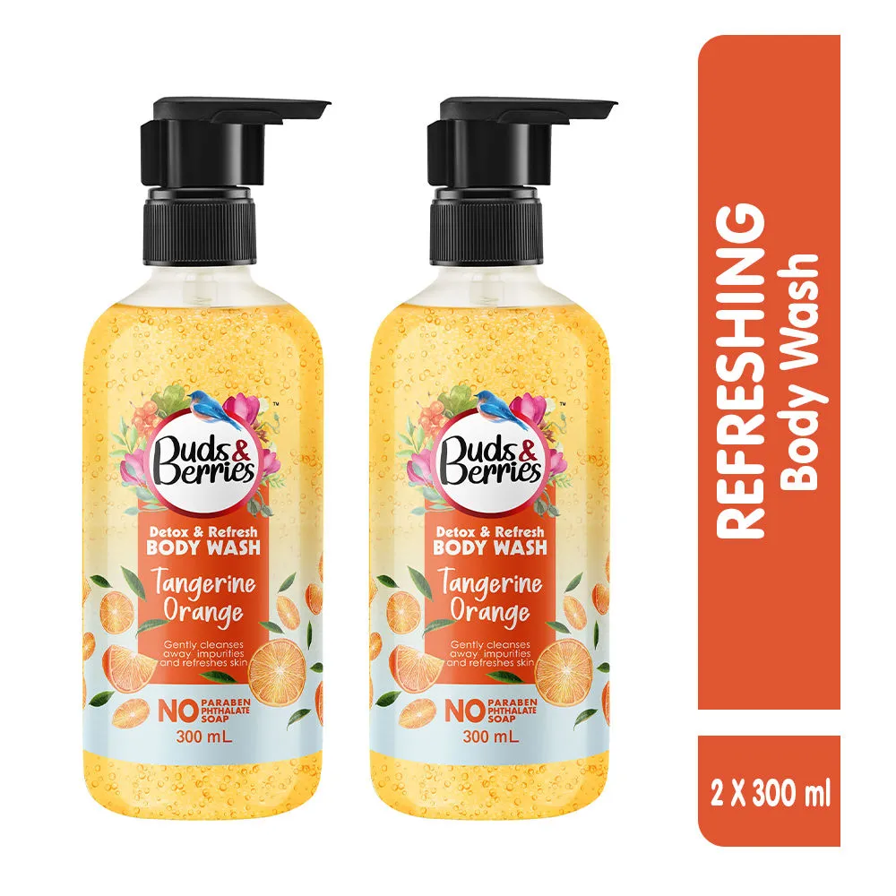 Buds & Berries Detox & Refresh Tangerine Orange Body Wash No Paraben No Soap