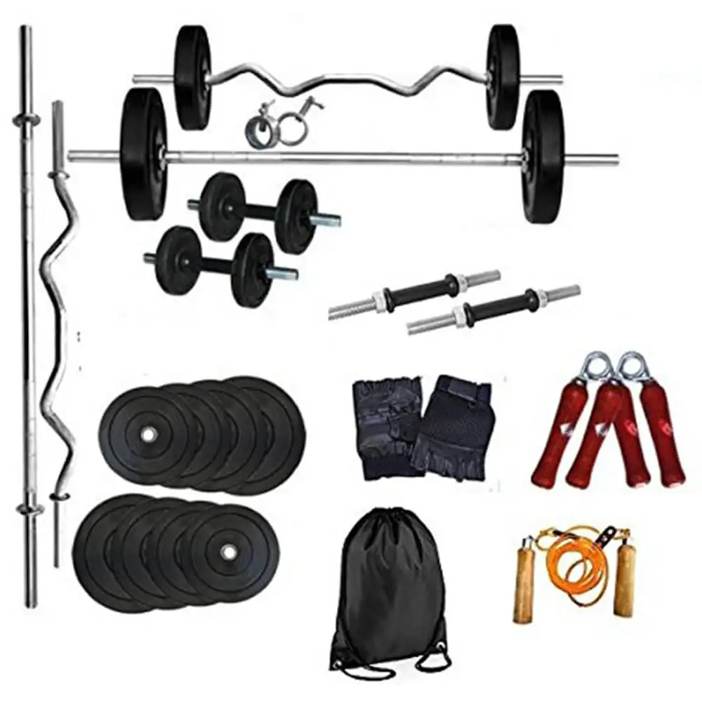 Body Maxx 77098 Rubber Home Gym Set (Black) (20 kg)