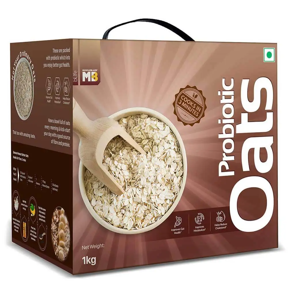 MuscleBlaze Probiotic Oats,  1 kg  Unflavoured