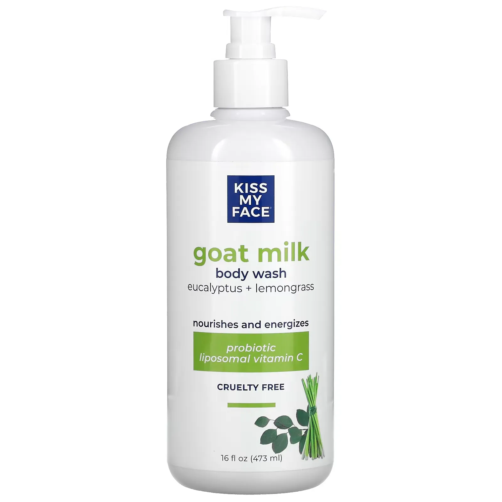 Goat Milk Body Wash, Eucalyptus + Lemongrass, 16 fl oz (473 ml)