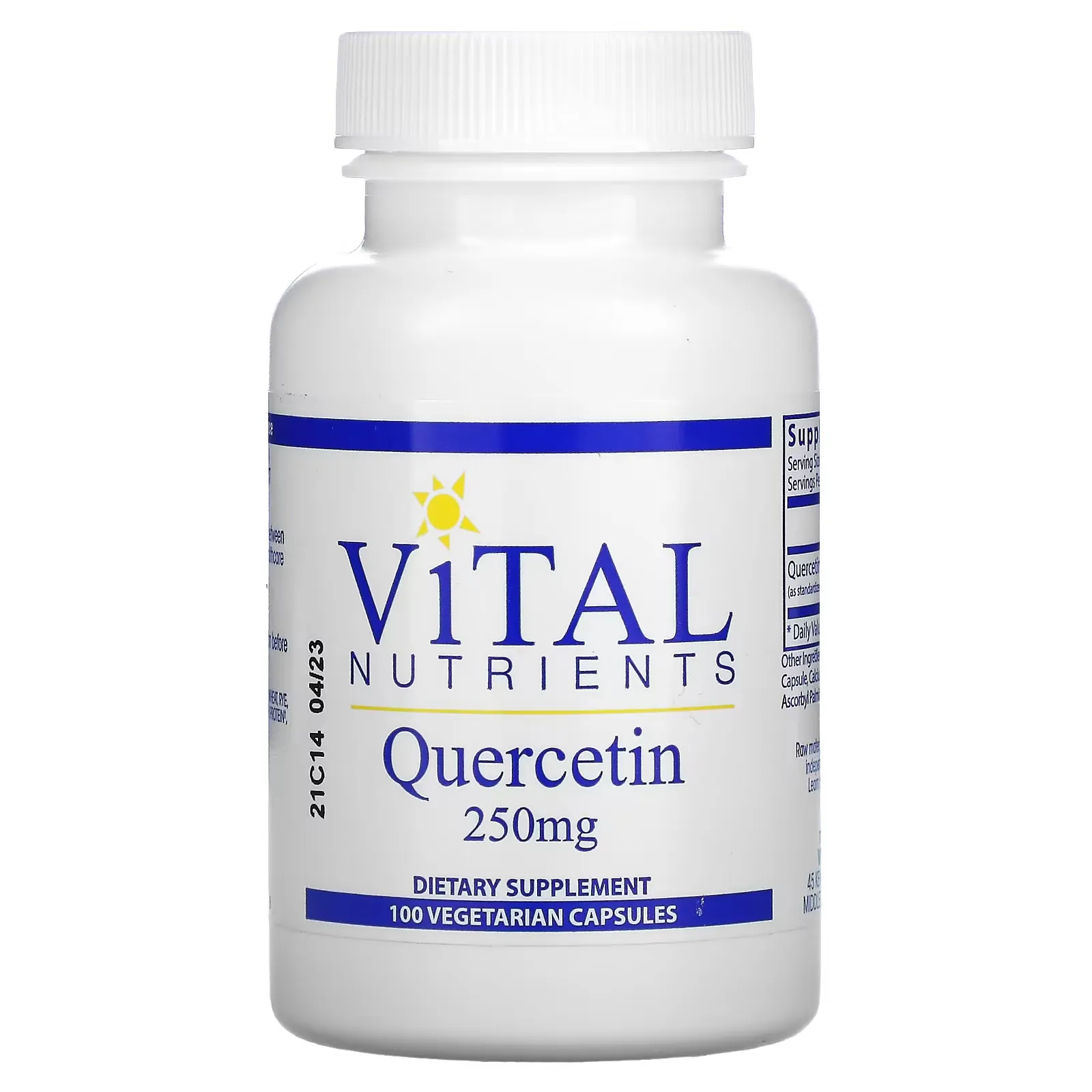 Quercetin, 250 mg, 100 Vegetarian Capsules