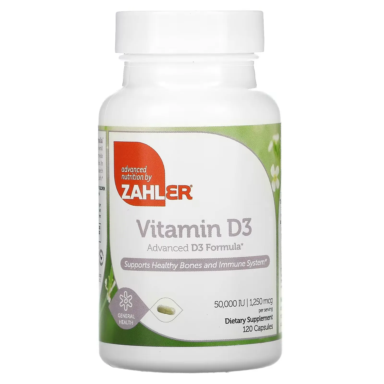 Vitamin D3, 1,250 mcg (50,000 IU), 120 Capsules