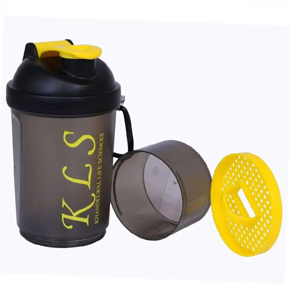 GHC 2-Compartment Shaker Bottle,  Yellow  600 ml