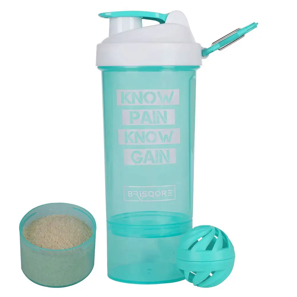 GHC Brisqore Superior Leakproof Protein Sipper Bottle,  Blue (with Extra Compartment)  700 ml