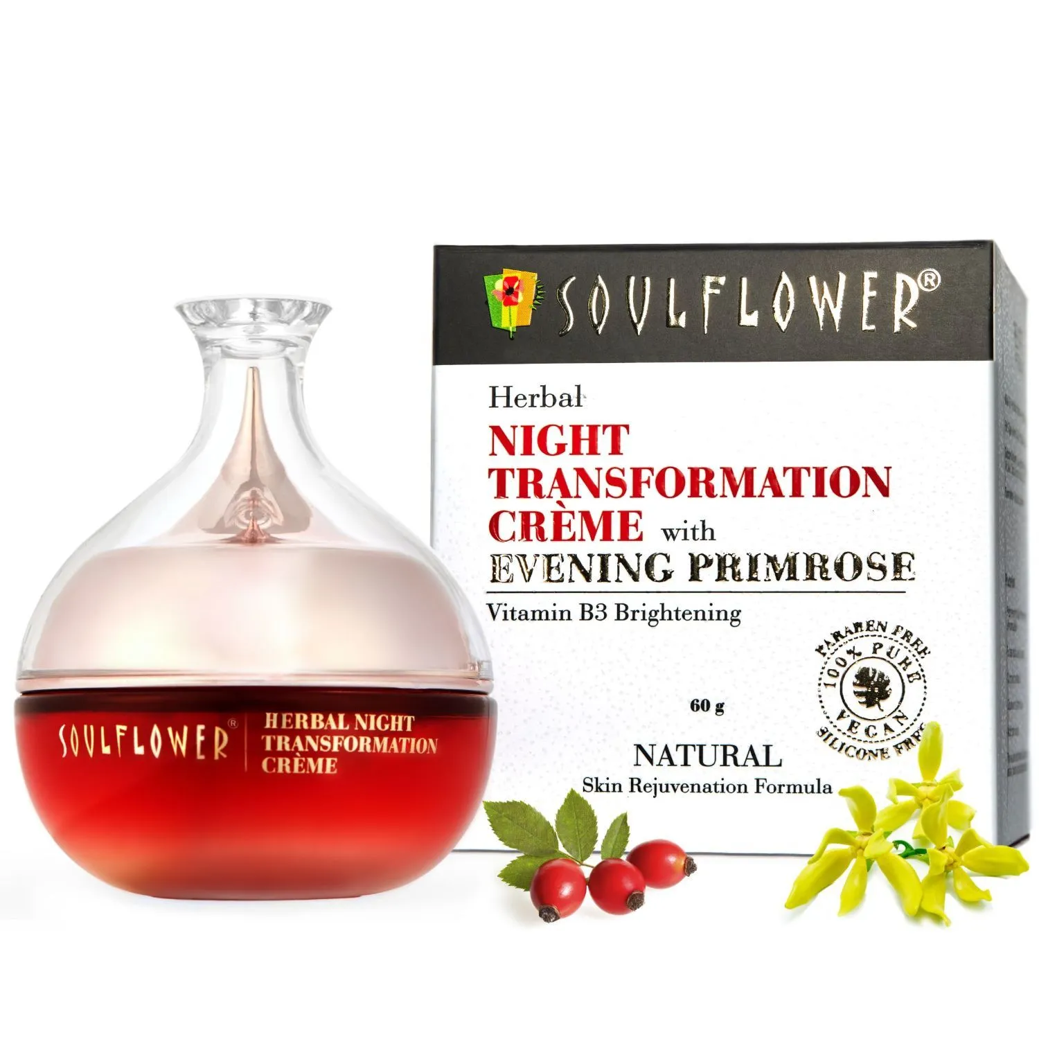 Soulflower Niacinamide Moisturizer Anti Ageing Night Cream With Olive Oil & Rosehip Seed Oil