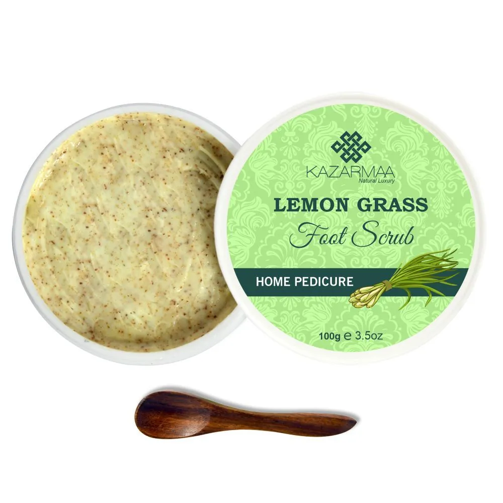 Kazarmaa Anti Fungal Lemon Grass Foot Scrub For Home Pedicure With Natural Oils