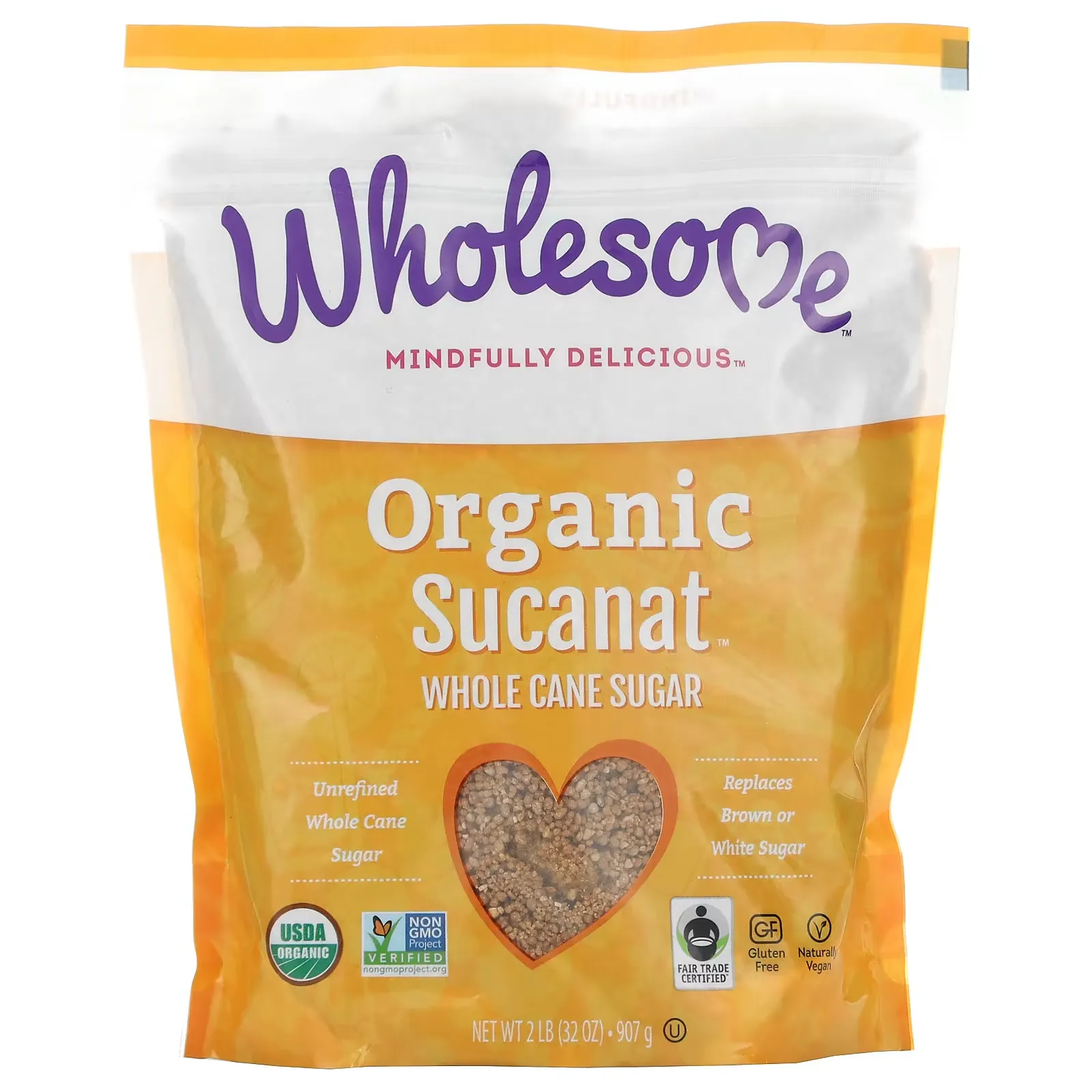 Organic Sucanat, Whole Cane Sugar, 2 lb (907 g)