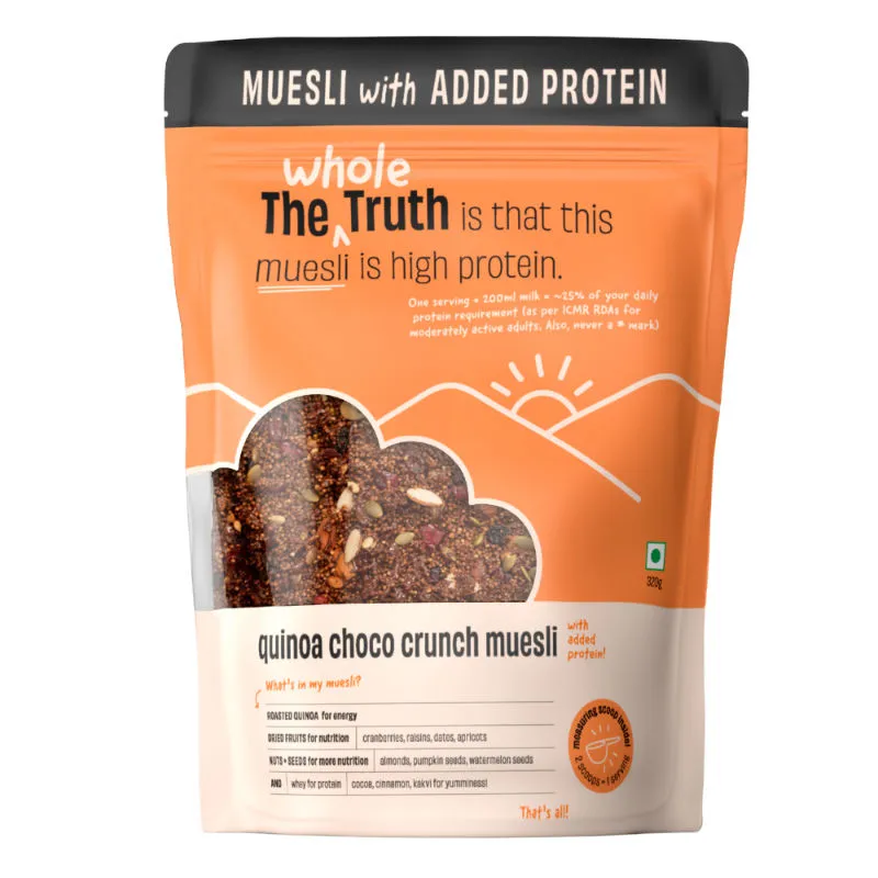 The Whole Truth - High Protein Breakfast Muesli - Quinoa Choco Crunch (added Protein)