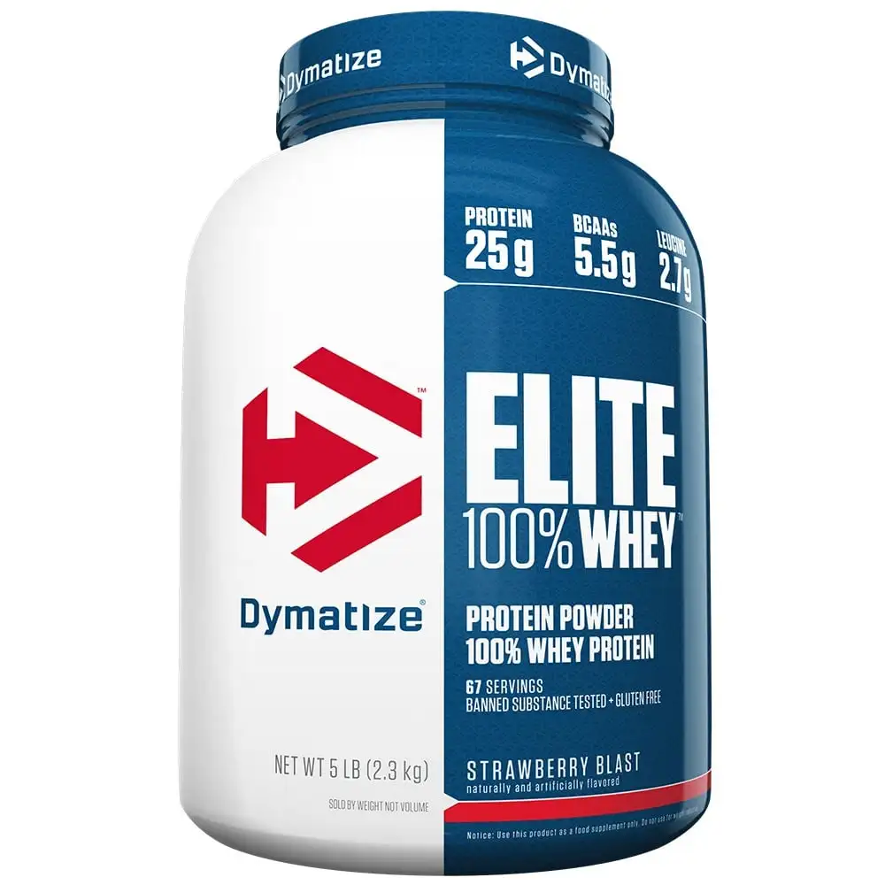 Dymatize Elite 100% Whey Protein,  5 lb  Strawberry Blast