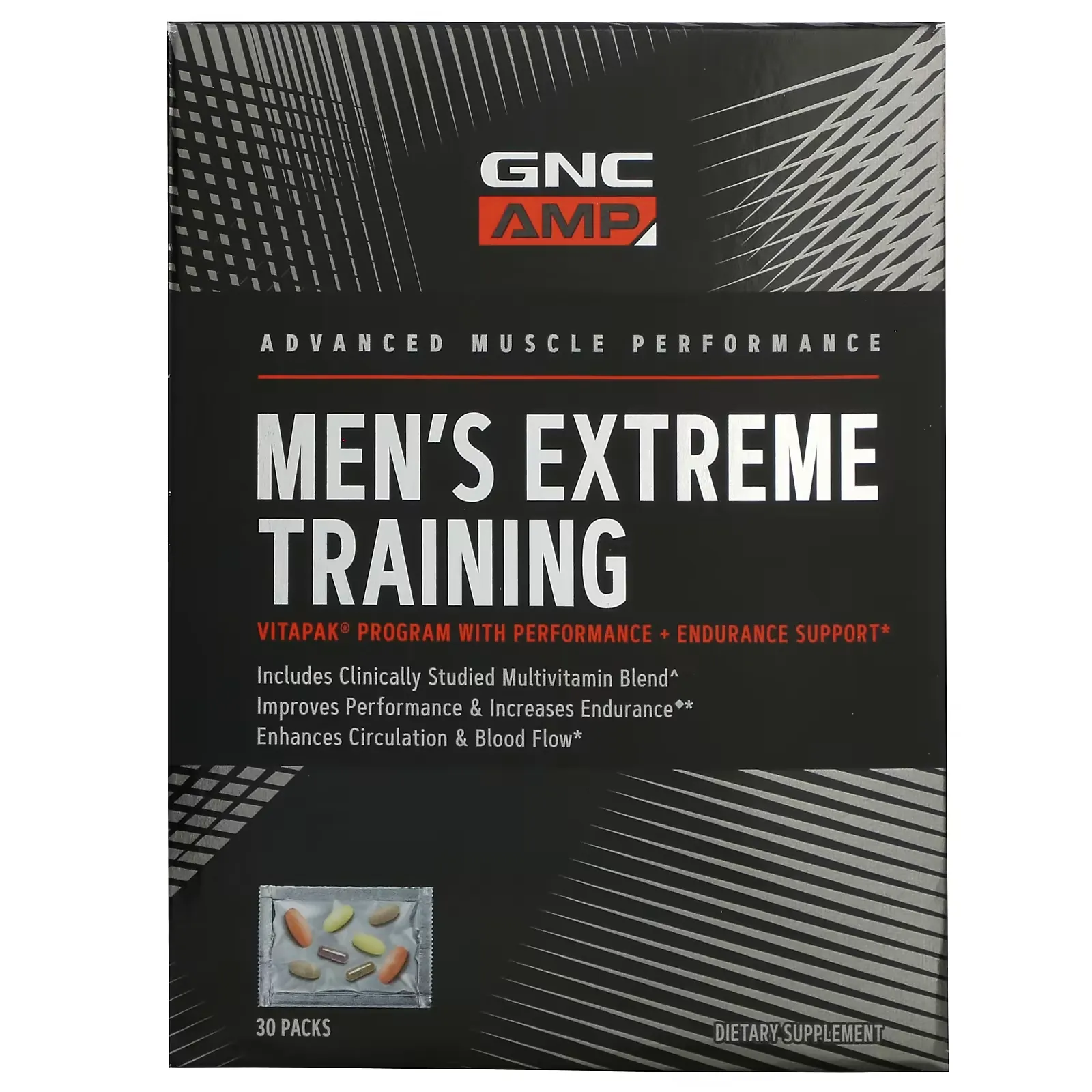 AMP, Men's Extreme Training, Performance + Endurance Support, 30 Packs