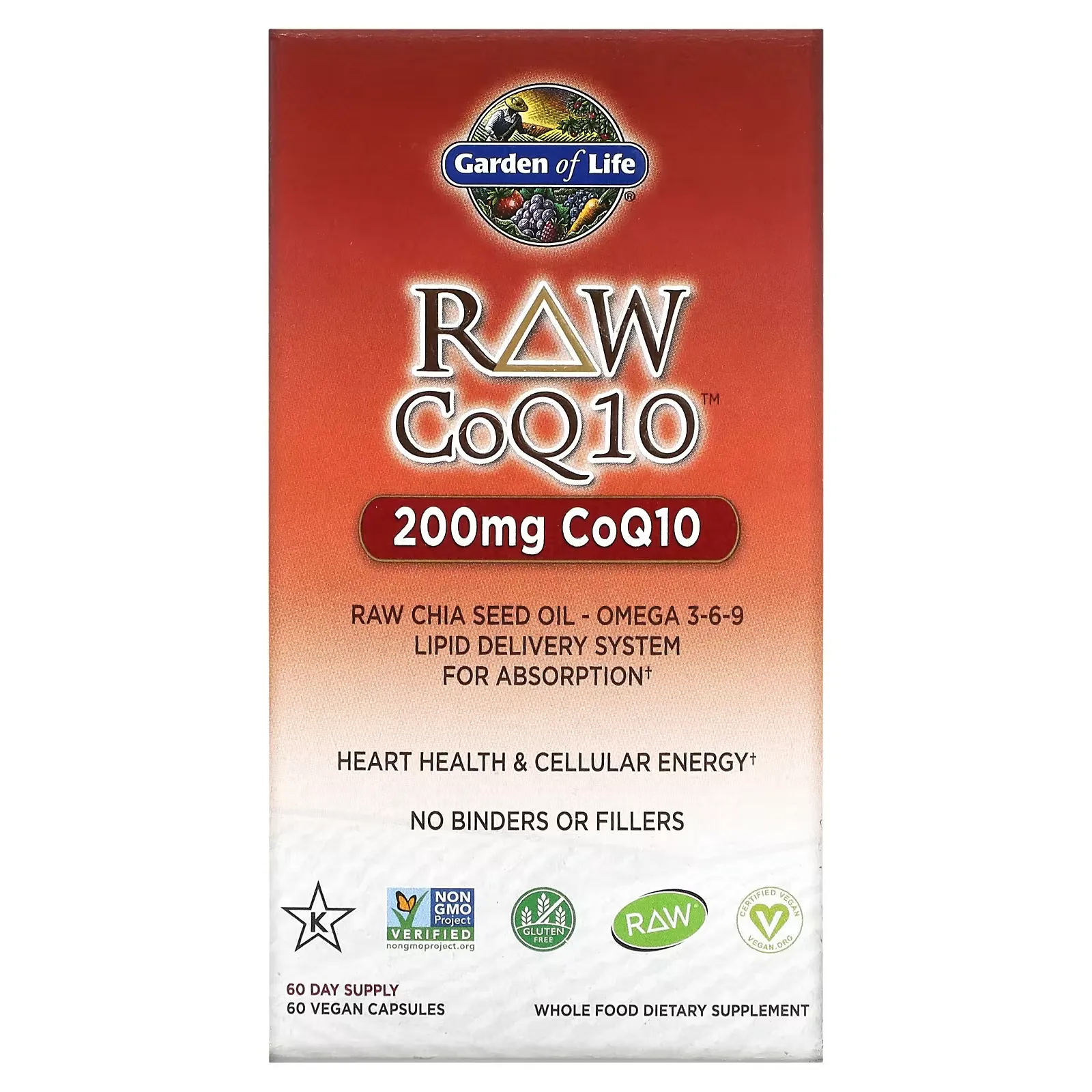 RAW CoQ10, 200 mg, 60 Vegan Capsules