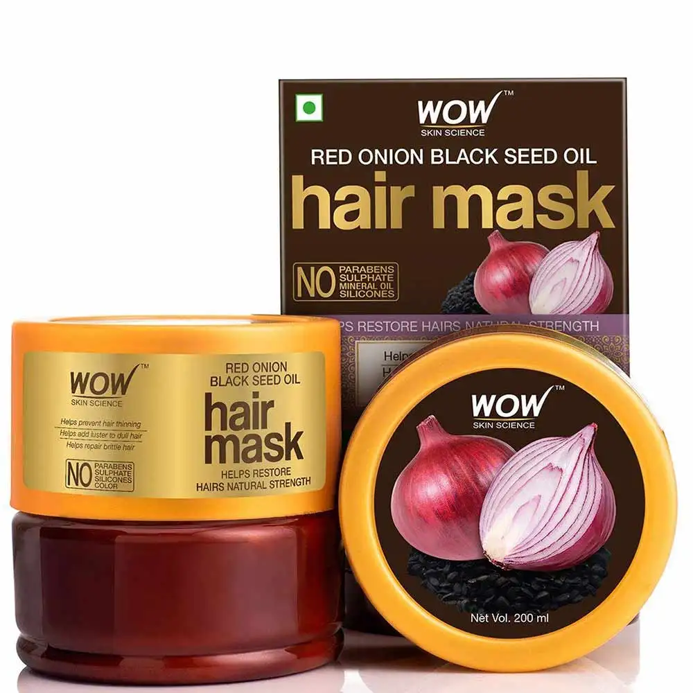 WOW Skin Science Red Onion Black Seed Oil Hair Mask,  200 ml  for Luster to Dull Hair