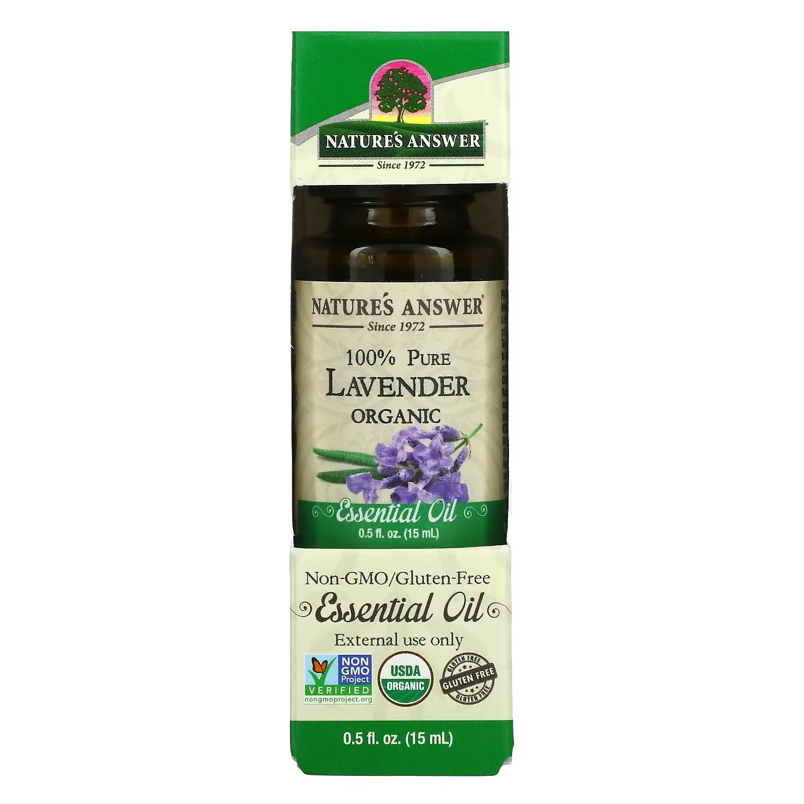 Organic Essential Oil, 100% Pure, Lavender, 0.5 fl oz (15 ml)