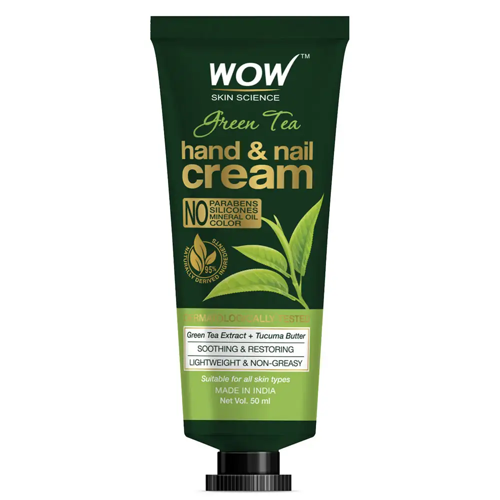 WOW Skin Science Green Tea Hand & Nail Cream,  50 ml  for All Skin Types