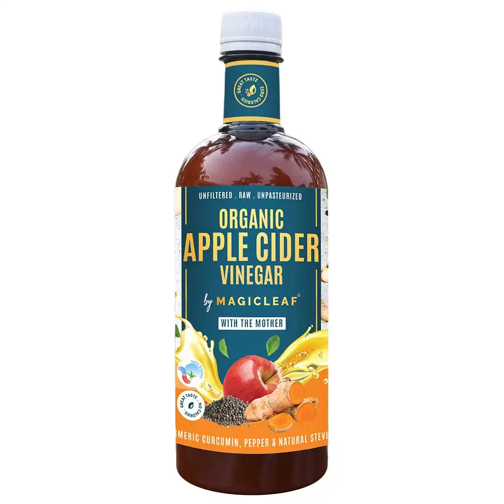 Magicleaf Organic Apple Cider Vinegar,  750 ml  Turmeric Pepper & Stevia