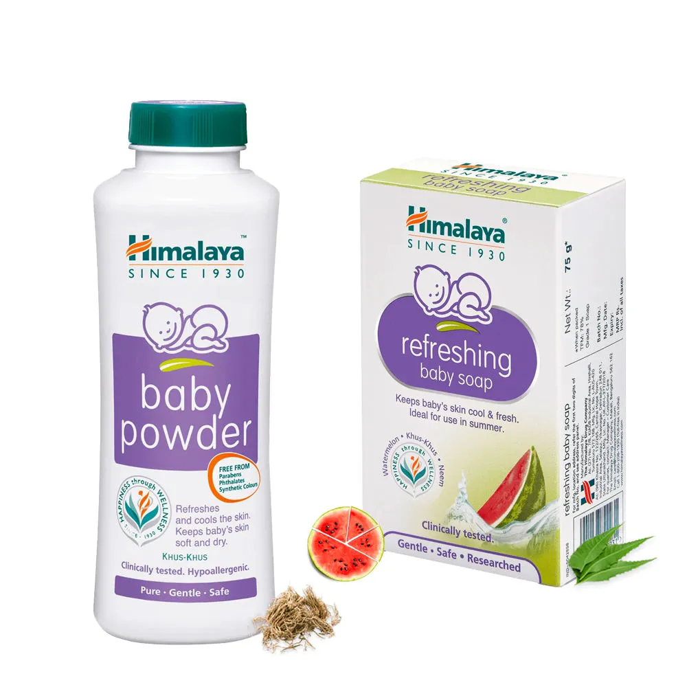 Himalaya Baby Care Baby Powder With Free Refreshing Baby Soap