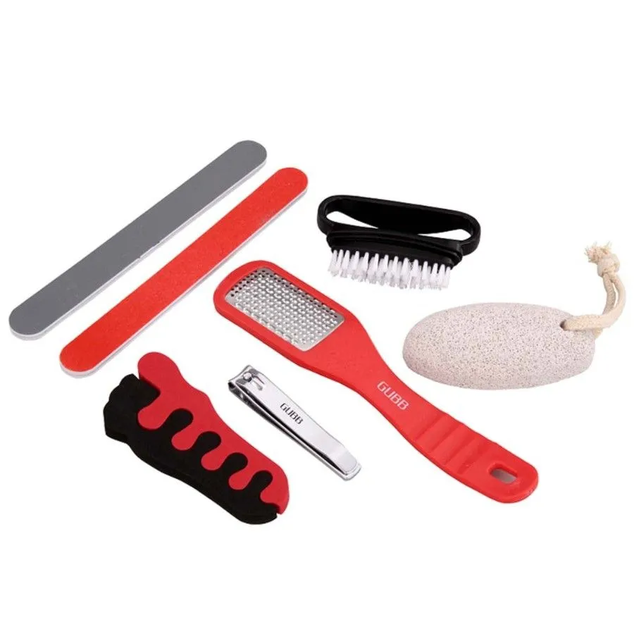 GUBB Pedicure Kit 7 In 1 - Nail Clipper, Pumice Stone, Nail Buffer, Nail Brush