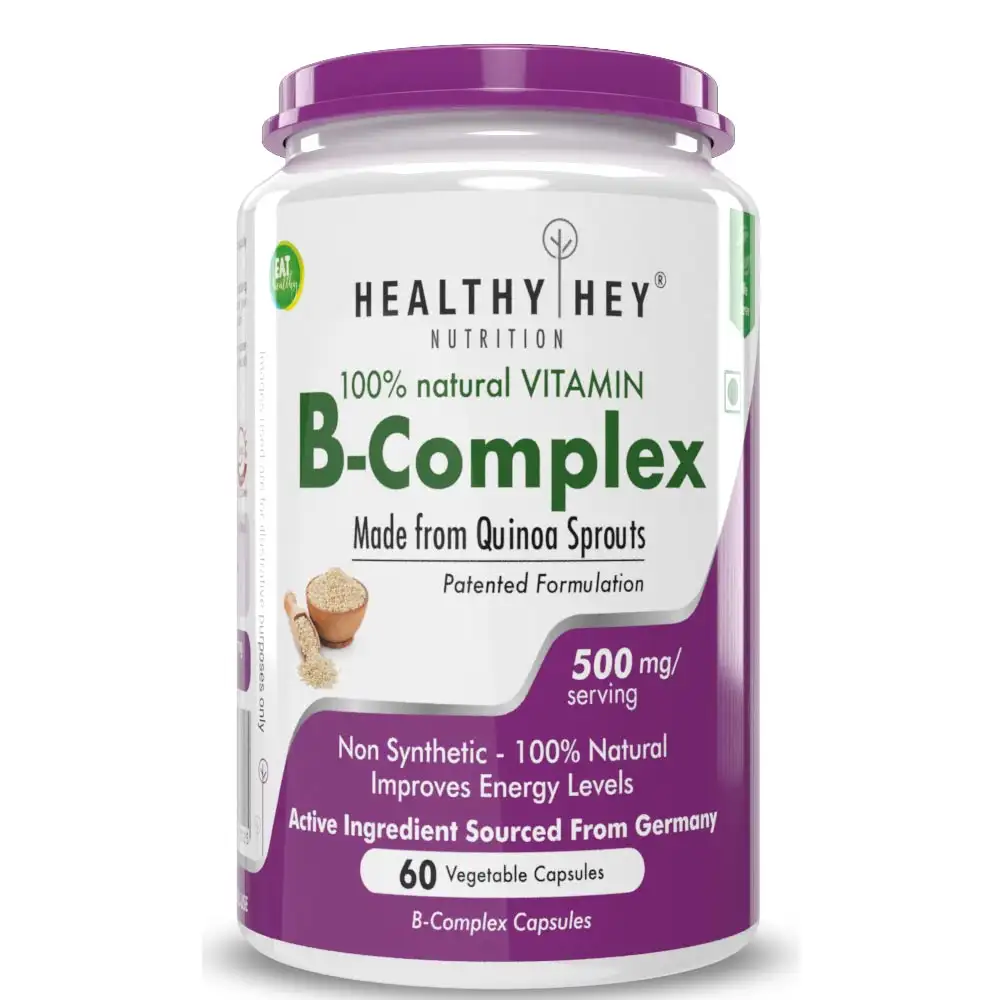 HealthyHey Nutrition Natural Vitamin B-Complex,  60 capsules  Unflavoured