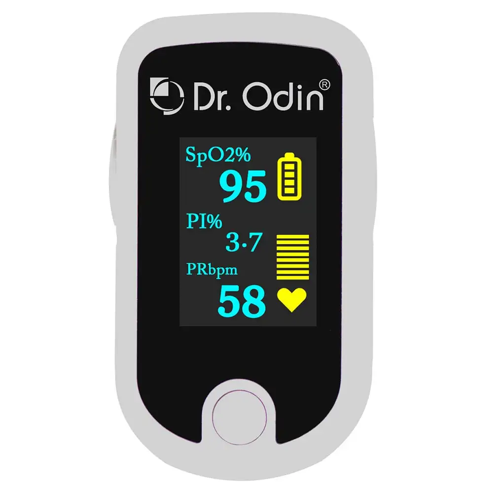 Dr. Odin Fingertip Pulse Oximeter,  Grey and Black