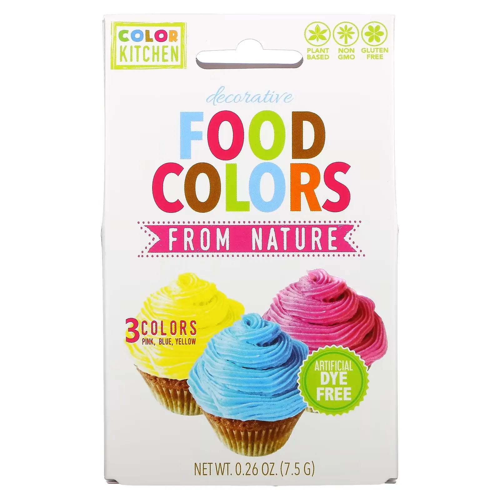 Decorative, Food Colors From Nature, 3 Color Packets, 0.088 oz (2.5 g) Each