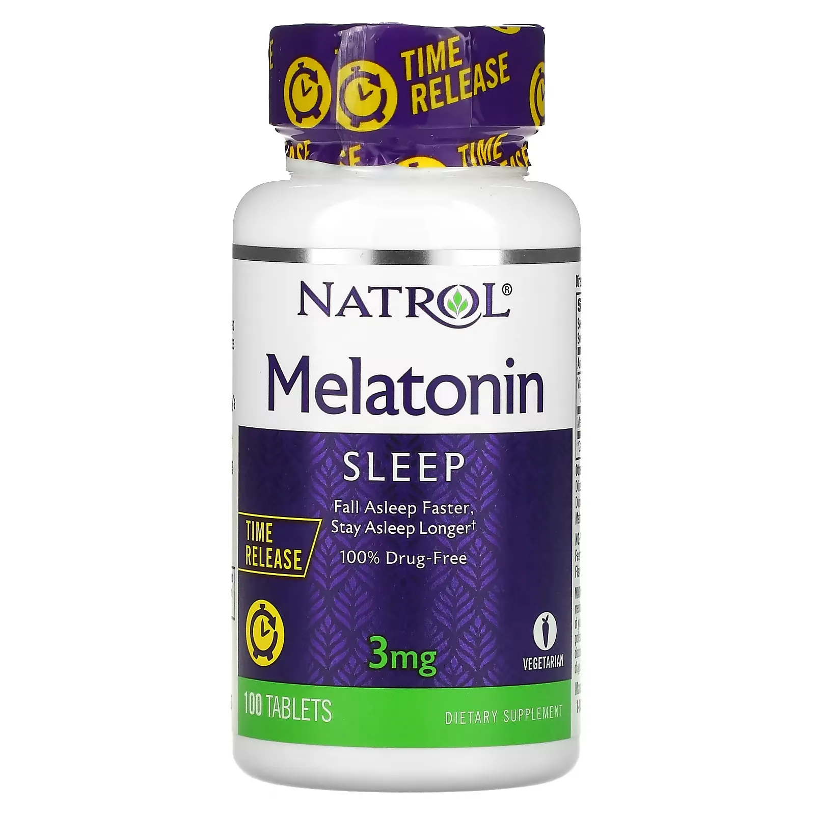 Melatonin, Time Release, 3 mg, 100 Tablets