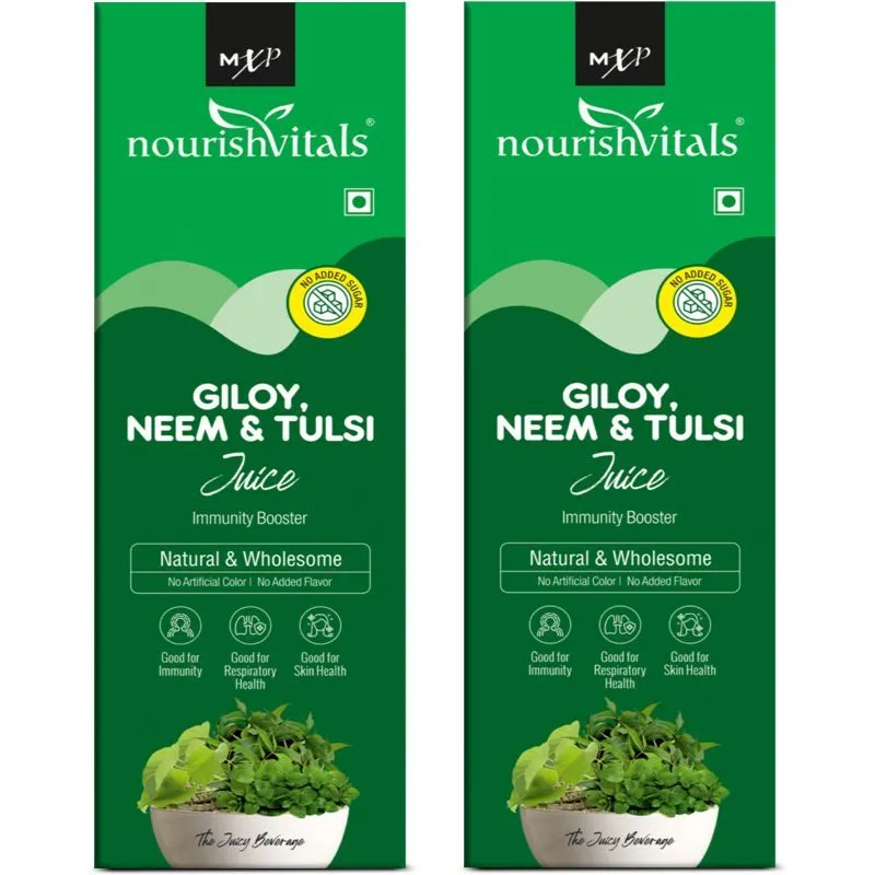 NourishVitals Giloy Neem & Tulsi Juice, Immunity Booster, For Optimum Respiratory