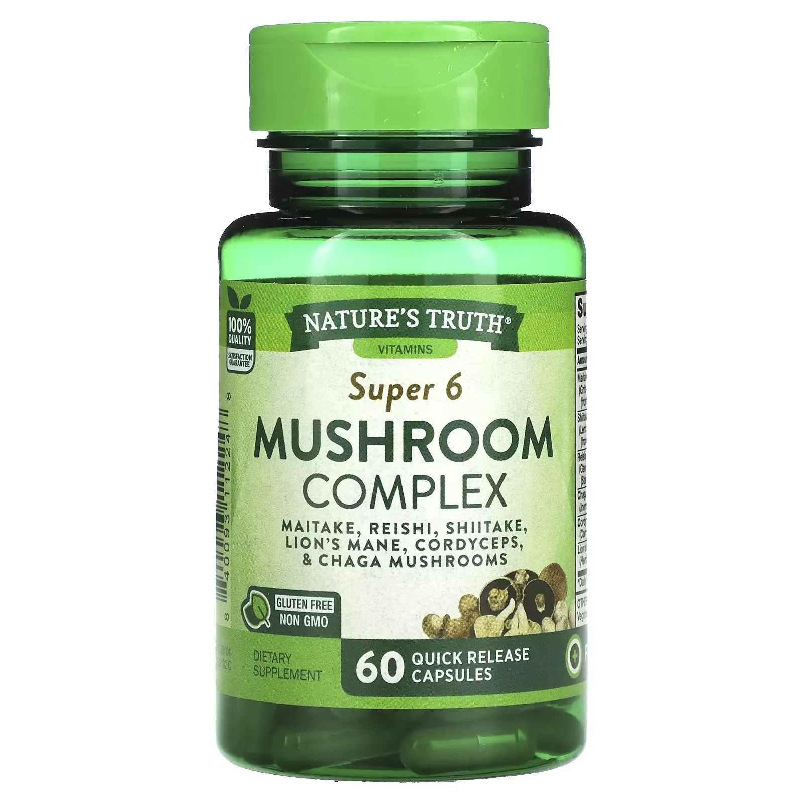 Super 6 Mushroom Complex, 60 Quick Release Capsules