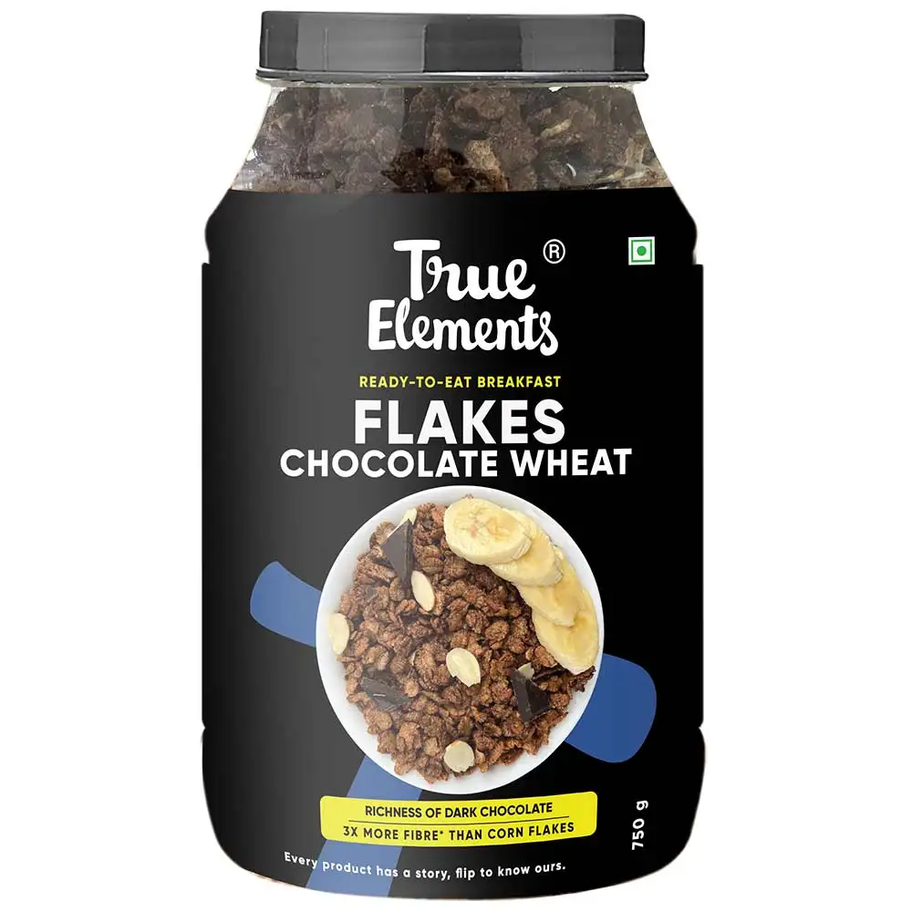 True Elements Chocolate Wheat Flakes,  750 g  Honey & Jaggery