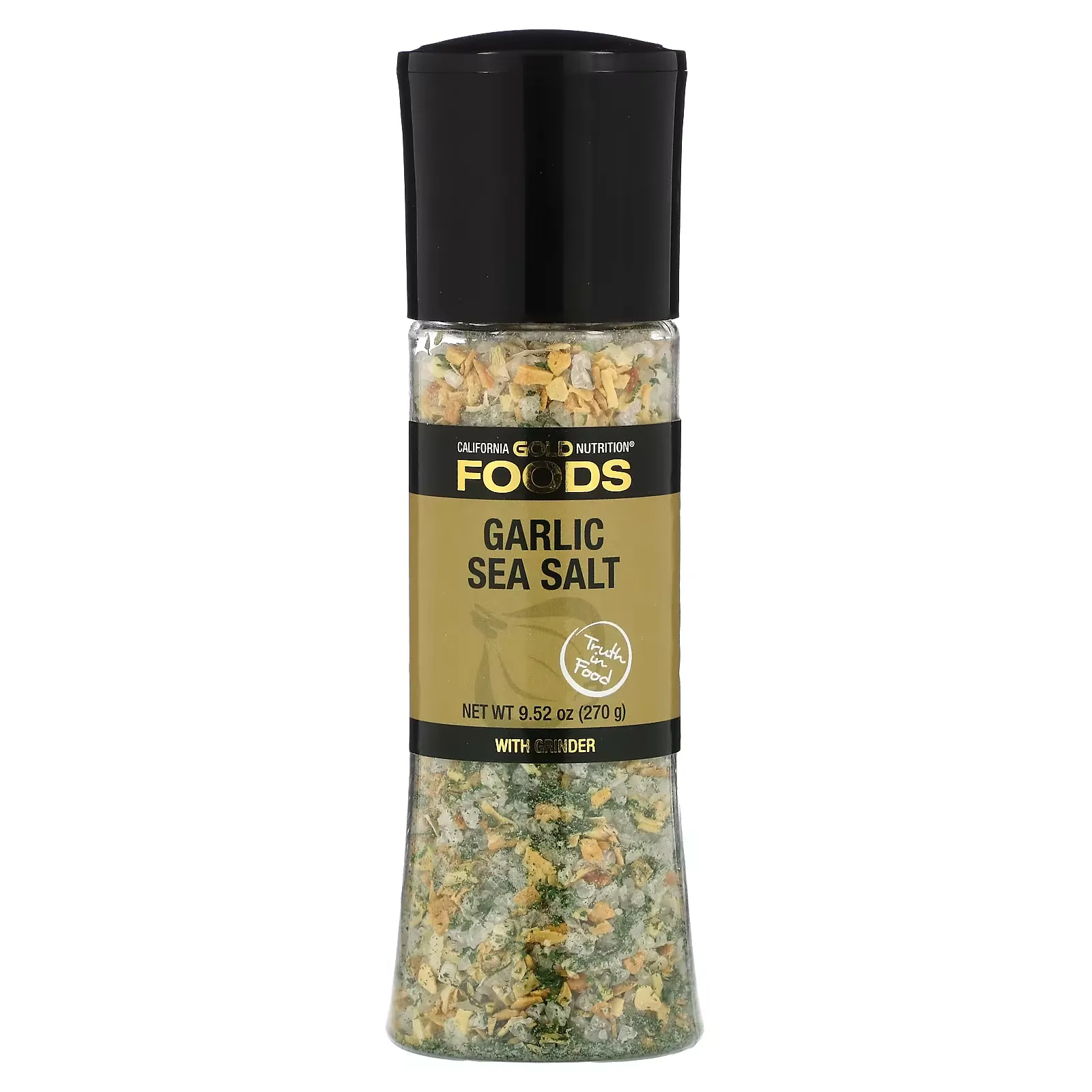 FOODS - Garlic Sea Salt Grinder, 9.52 oz (270 g)