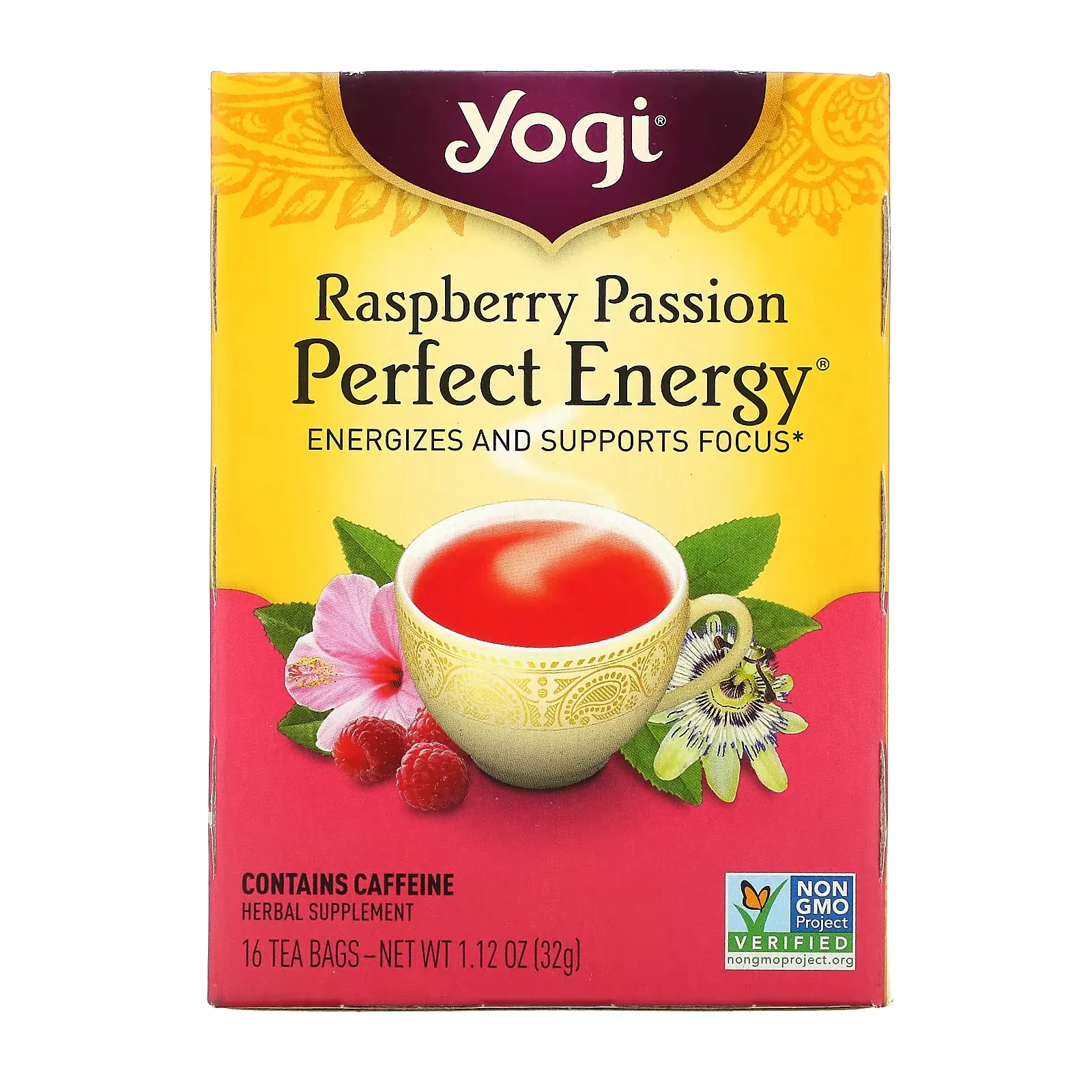 Perfect Energy, Raspberry Passion, 16 Tea Bags, 1.12 oz (32 g)