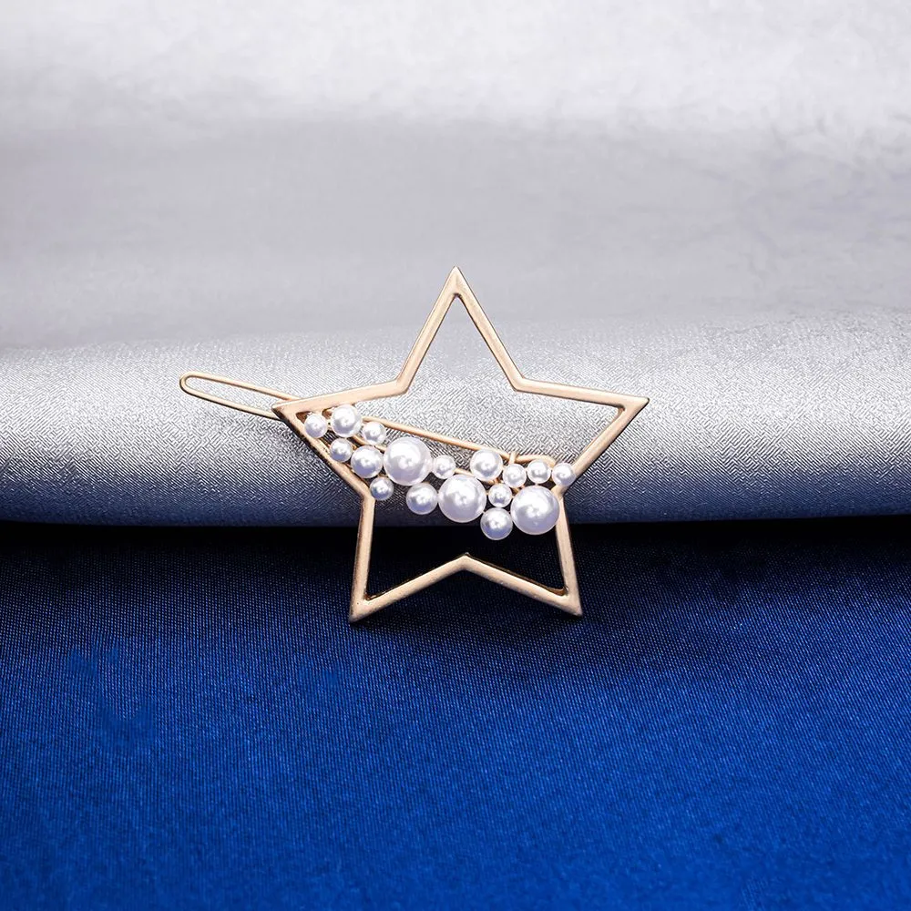 Ferosh Livia Pearl-Studded Golden Star Hair Pin