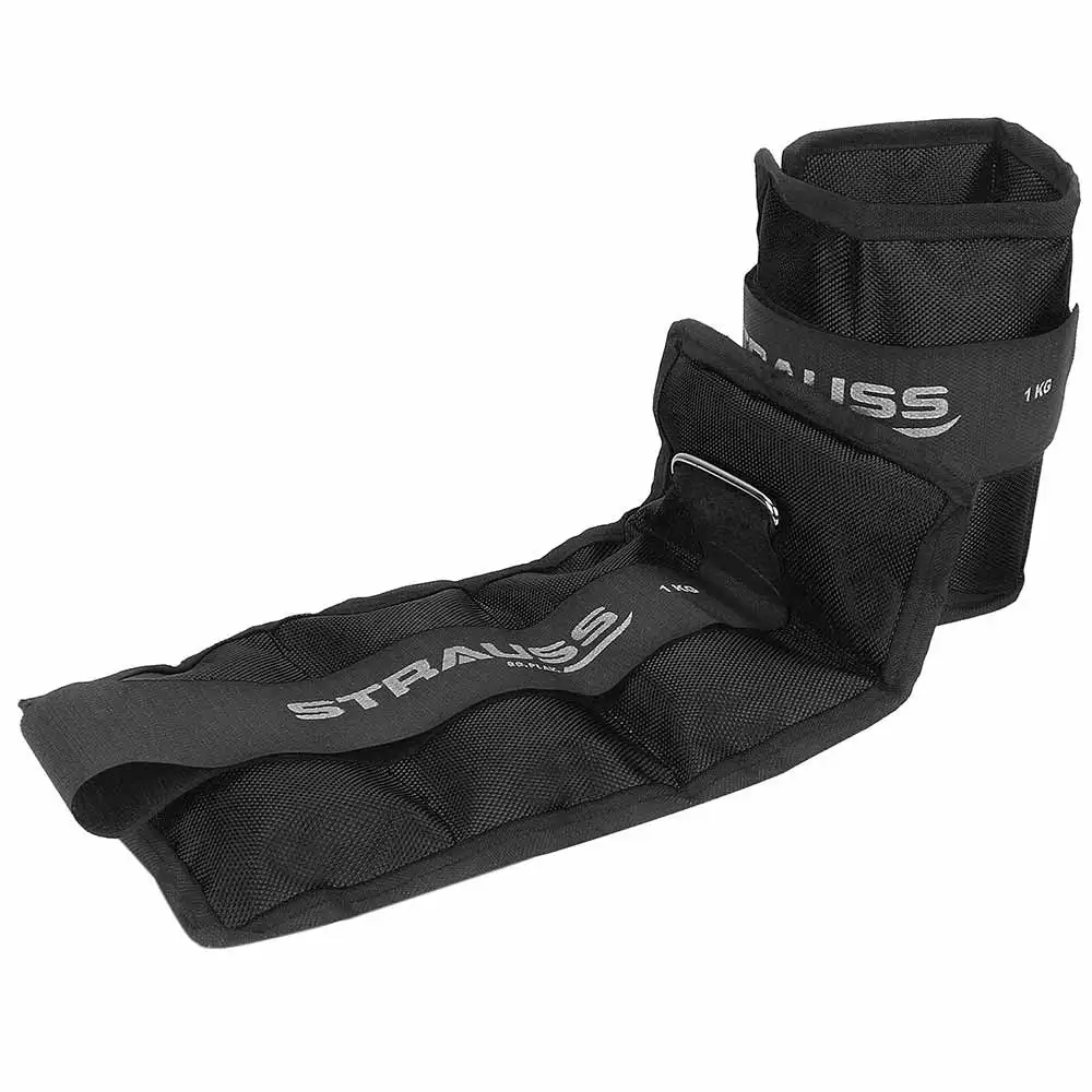 Strauss Ankle Weight (Pair),  Black  1 kg