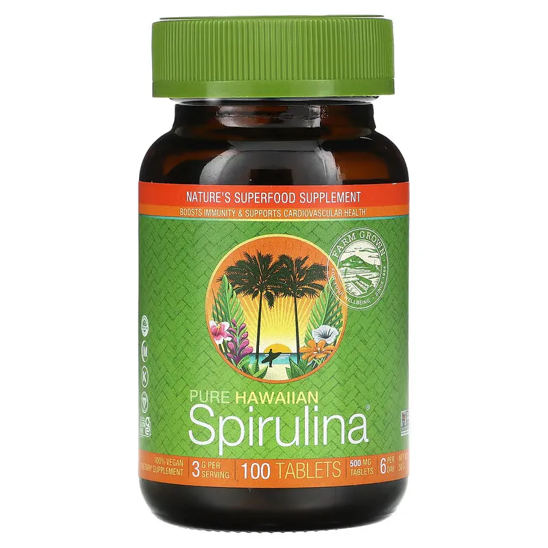 Pure Hawaiian Spirulina, 500 mg, 100 Tablets